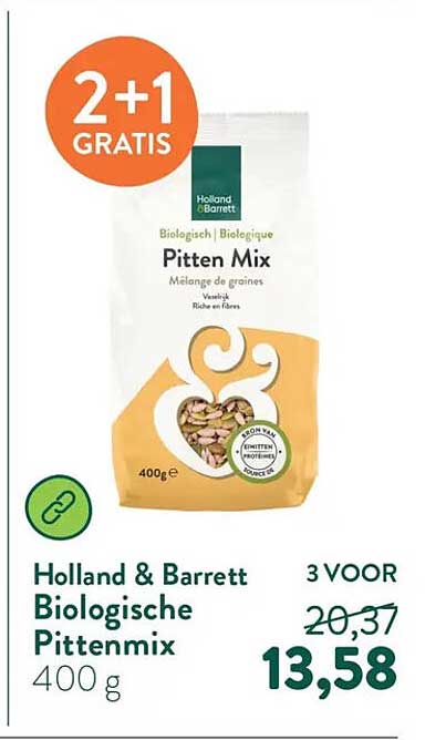 Holland & Barrett Biologische Pittenmix 400 g 2+1 GRATIS