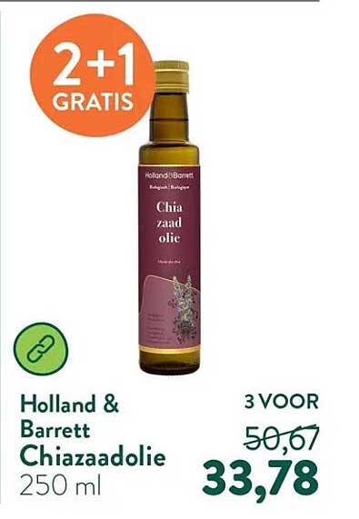 Holland & Barrett Chiazaadolie 250 ml 2+1 GRATIS