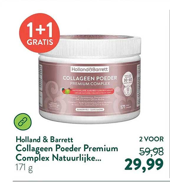 Holland & Barrett Collageen Poeder Premium Complex Natuurlijke... 1+1 GRATIS