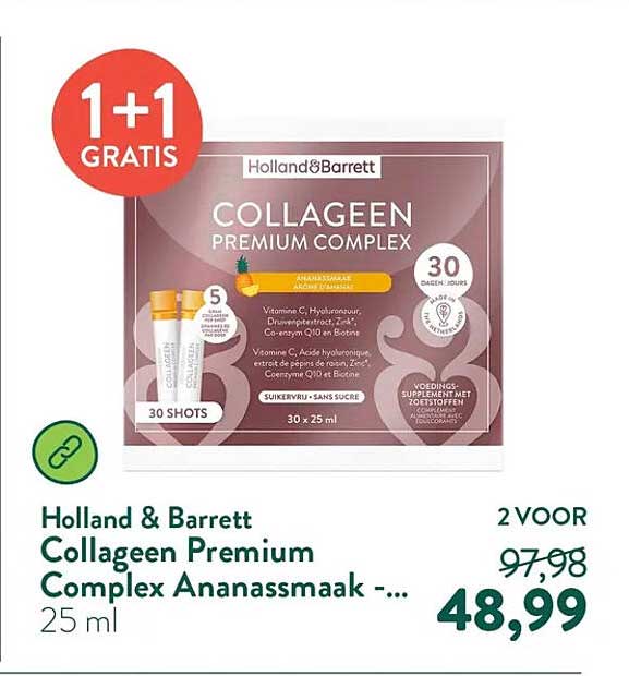 Holland & Barrett Collageen Premium Complex Ananassmaak -... 1+1 GRATIS
