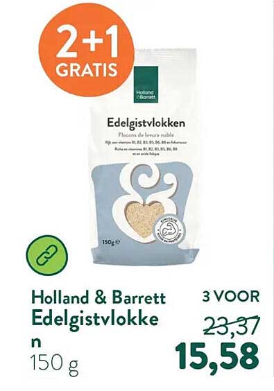 Holland & Barrett Edelgistvlokken 150 g 2+1 GRATIS