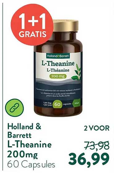 Holland & Barrett L-Theanine 200mg 60 Capsules 1+1 GRATIS