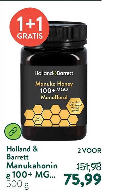 Holland & Barrett Manukahoning 100+ MG... 500 g 1+1 GRATIS