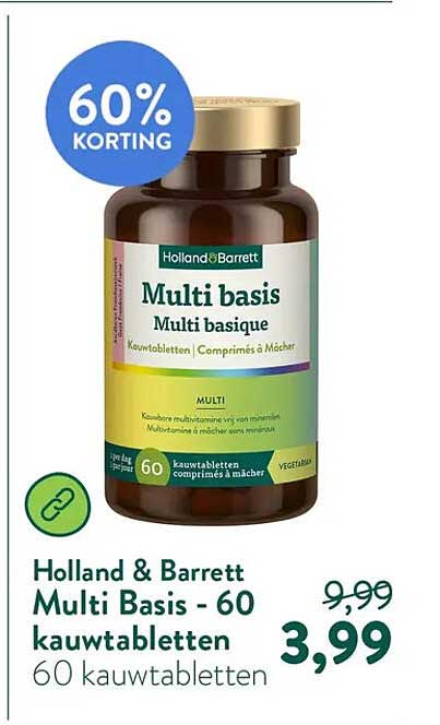 Holland & Barrett Multi Basis - 60 kauwtabletten