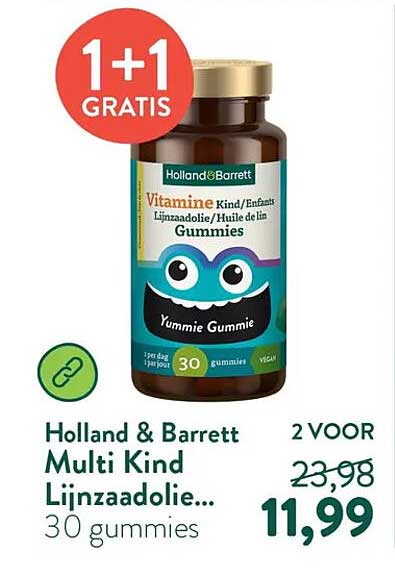 Holland & Barrett Multi Kind Lijnzaadolie... 1+1 GRATIS