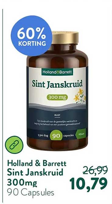 Holland & Barrett Sint Janskruid 300mg 90 Capsules 60% Korting