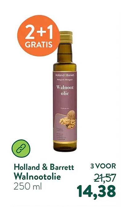 Holland & Barrett Walnootolie 250 ml 2+1 GRATIS