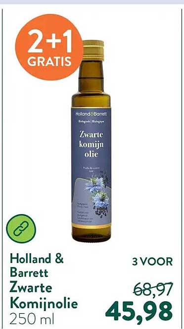 Holland & Barrett Zwarte Komijnolie 250 ml 2+1 GRATIS
