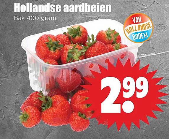 Hollandse aardbeien Bak 400 gram