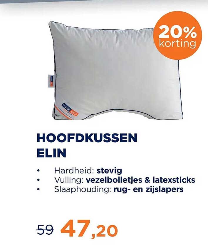 Hoofdkussen Elin 20% korting