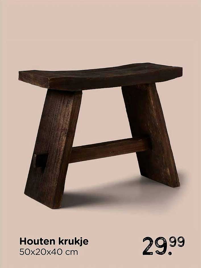 Houten krukje 50x20x40 cm
