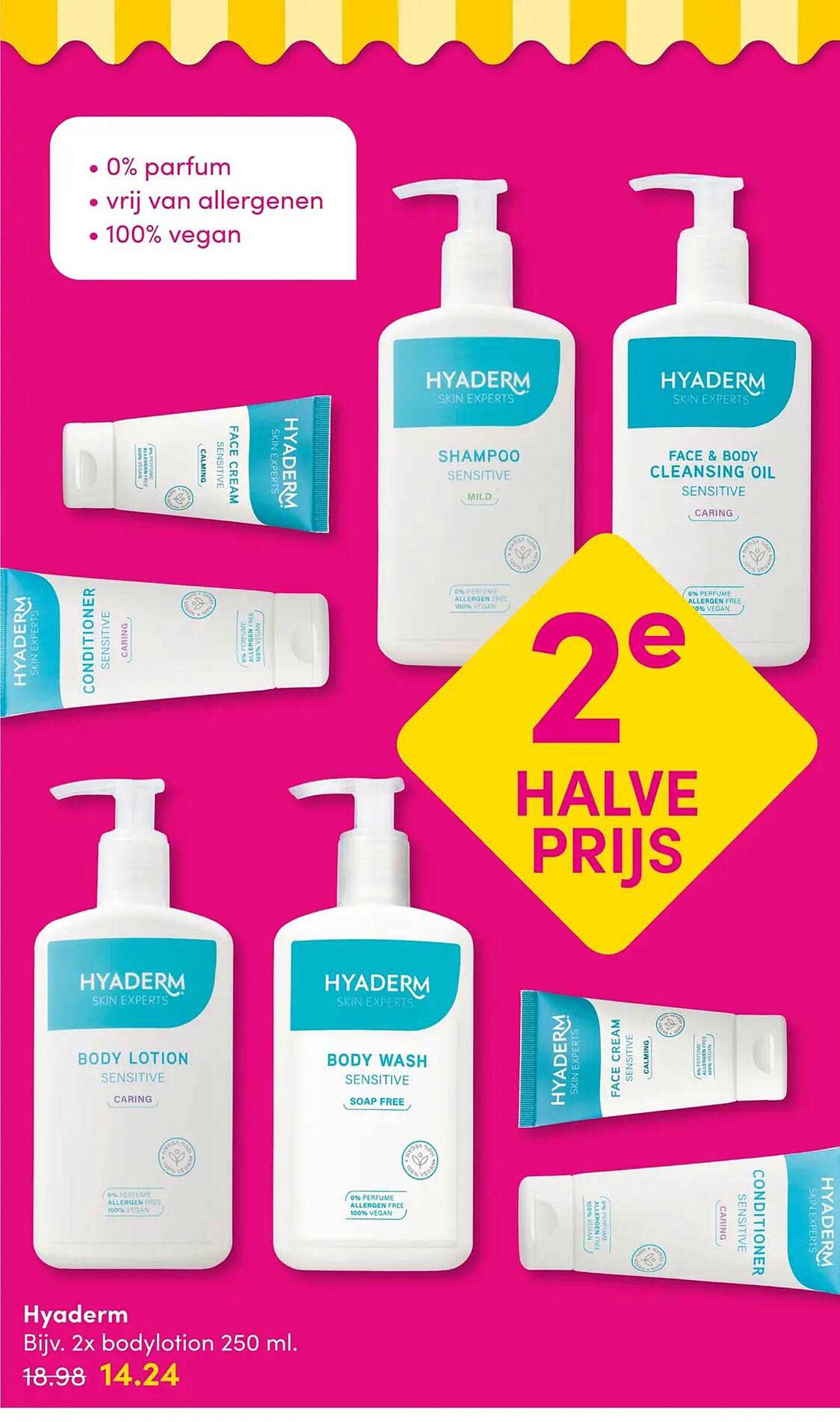 Hyaderm Bijv. 2x bodylotion 250 ml. 2e halve prijs