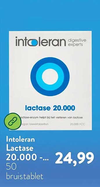 Intoleran Lactase 20.000 -... 50 bruistablet