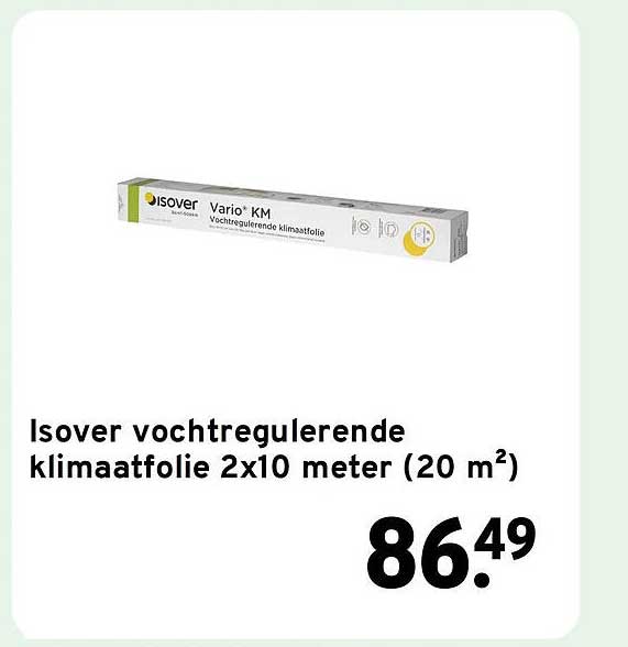 Isover vochtregulerende klimaatfolie 2x10 meter (20 m²)
