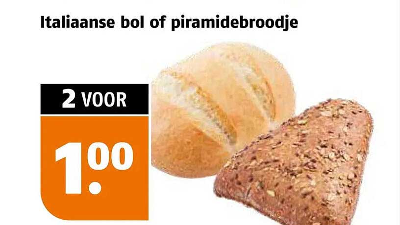 Italiaanse bol of piramidebroodje 2 voor