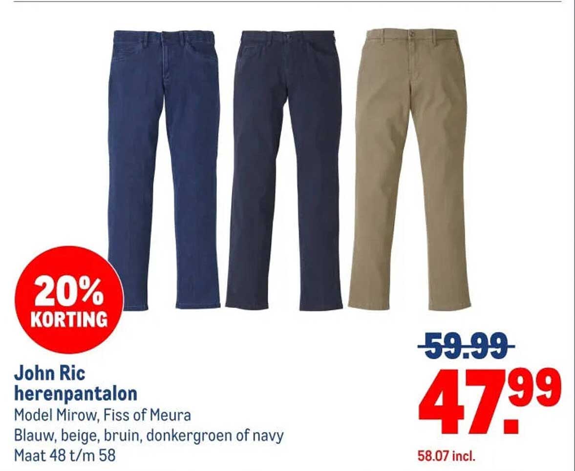John Ric herenpantalon 20% KORTING