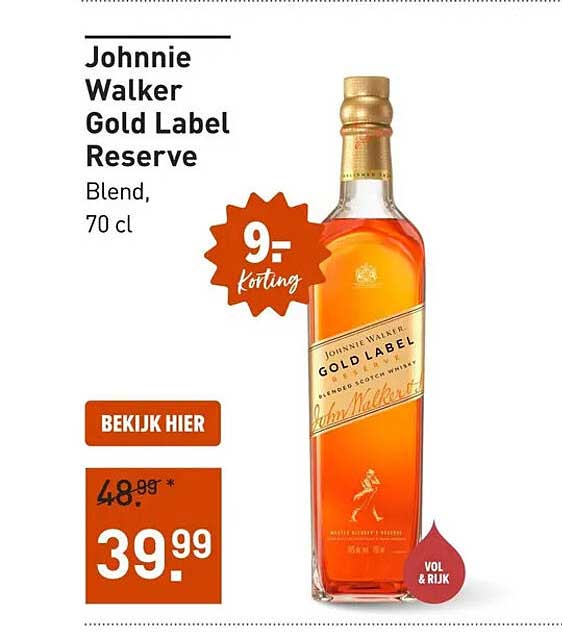 Johnnie Walker Gold Label Reserve Blend, 70 cl