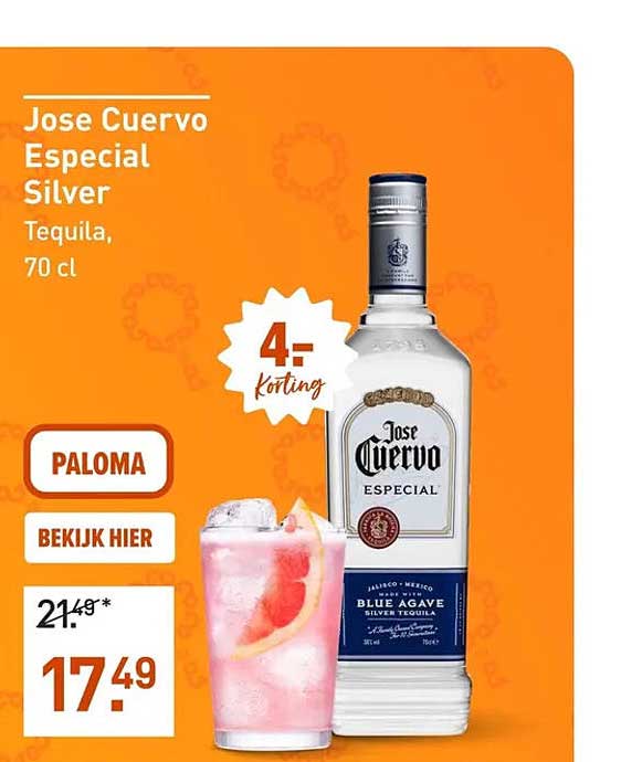 Jose Cuervo Especial Silver Tequila, 70 cl 4.- korting