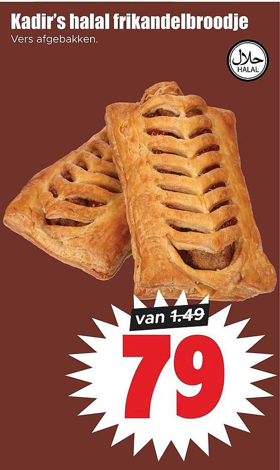 Kadir's halal frikandelbroodje Vers afgebakken.