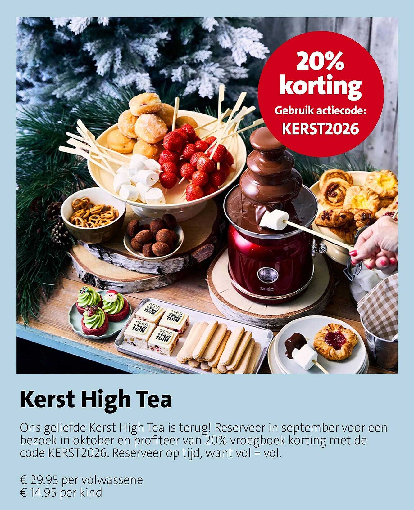 Kerst High Tea 20% korting