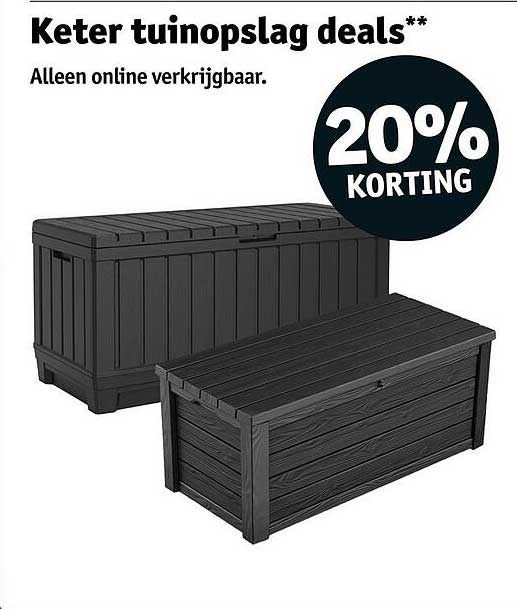 Keter tuinopslag deals** 20% korting