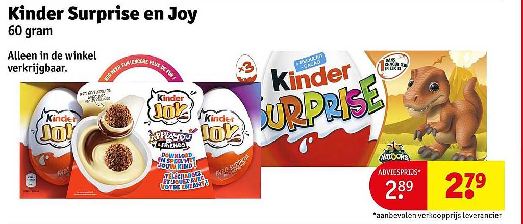Kinder Surprise en Joy 60 gram