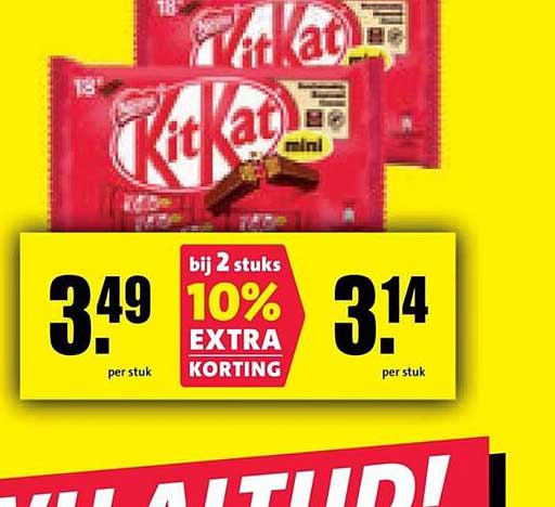 KitKat mini bij 2 stuks 10% EXTRA KORTING