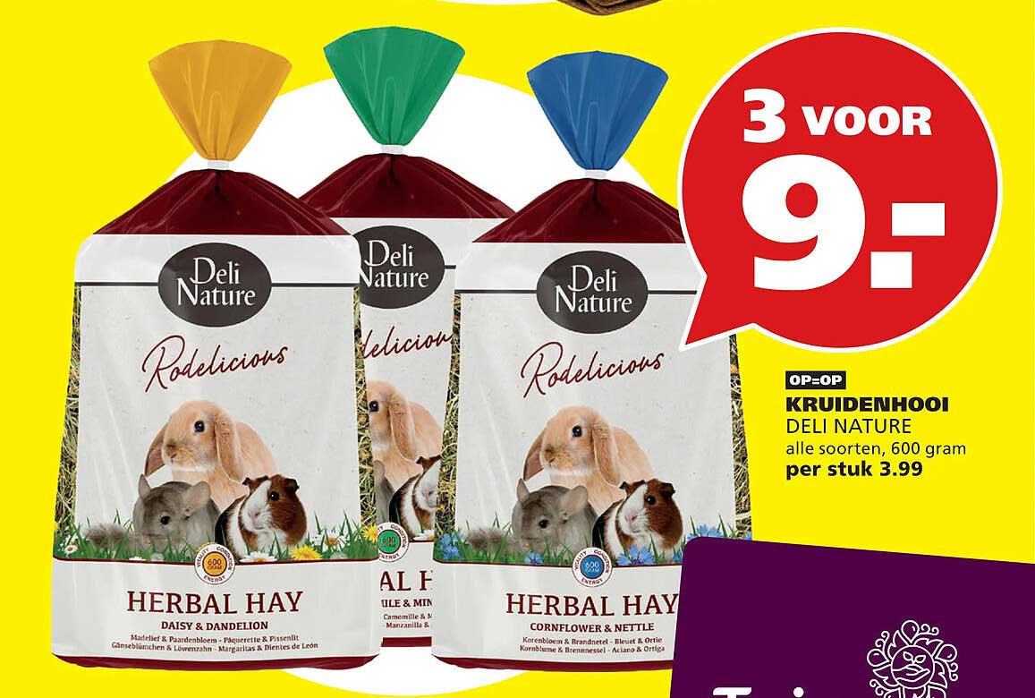KRUIDENHOOI DELI NATURE alle soorten, 600 gram per stuk 3.99 3 voor 9,-