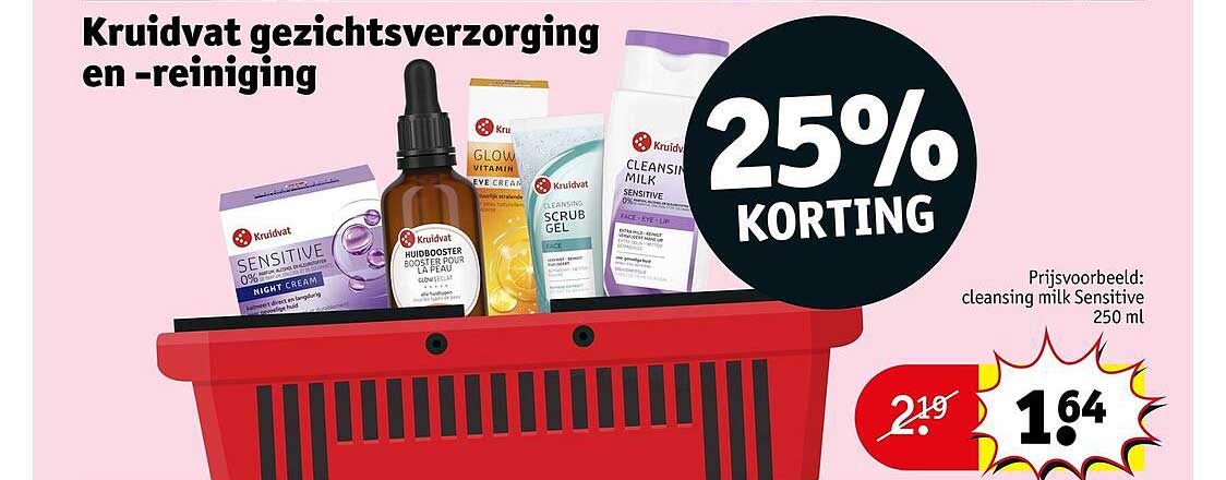 Kruidvat gezichtsverzorging en -reiniging 25% korting