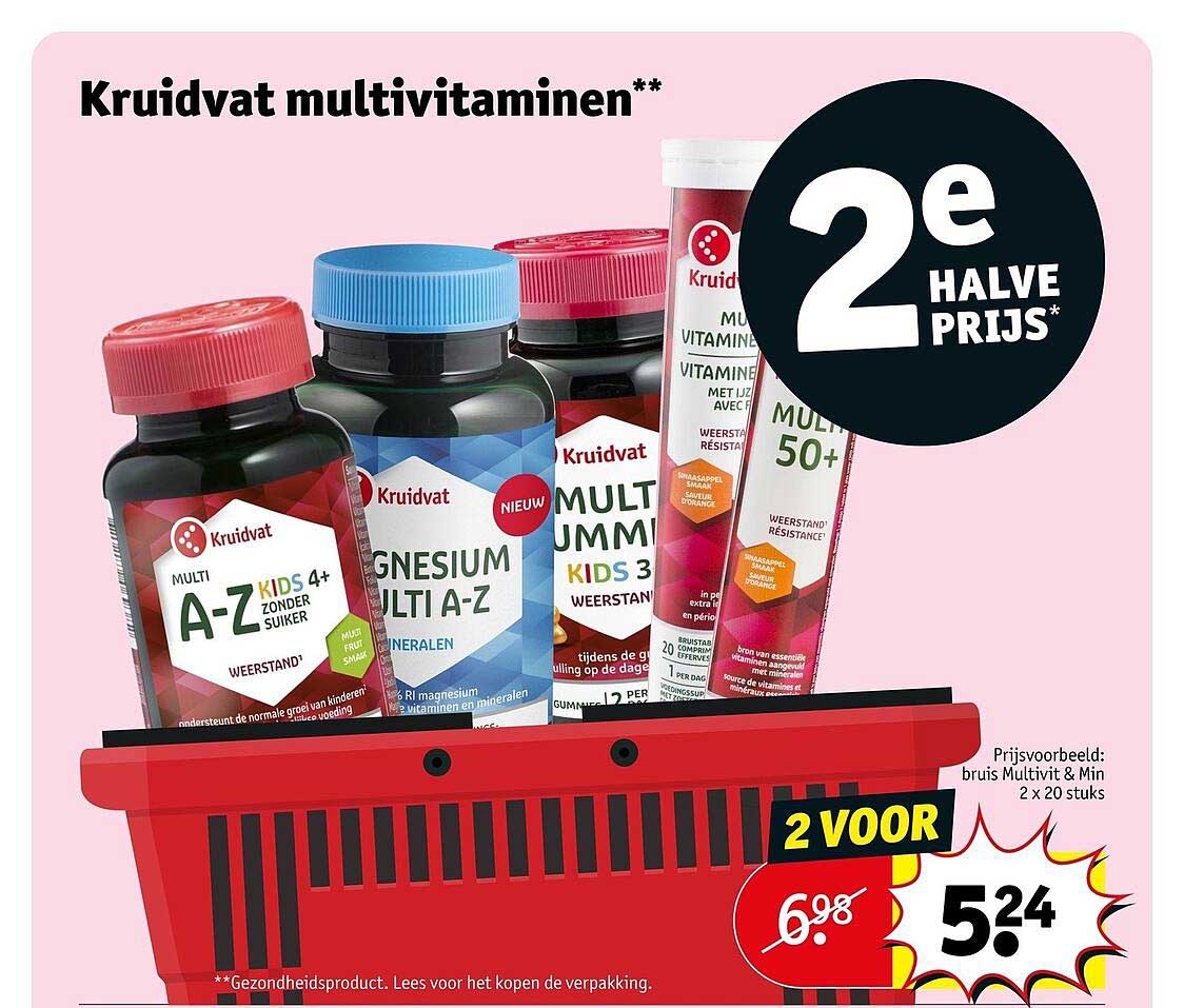 Kruidvat multivitaminen** 2e halve prijs
