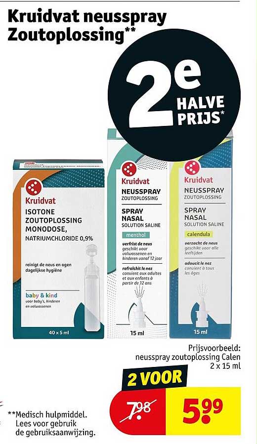 Kruidvat neusspray Zoutoplossing** 2e halve prijs