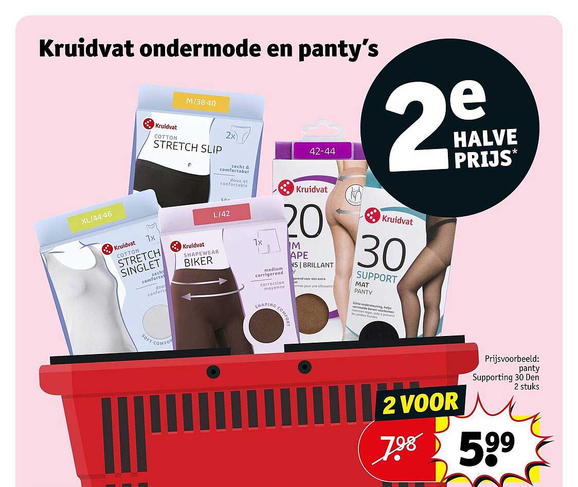 Kruidvat ondermode en panty's 2e halve prijs