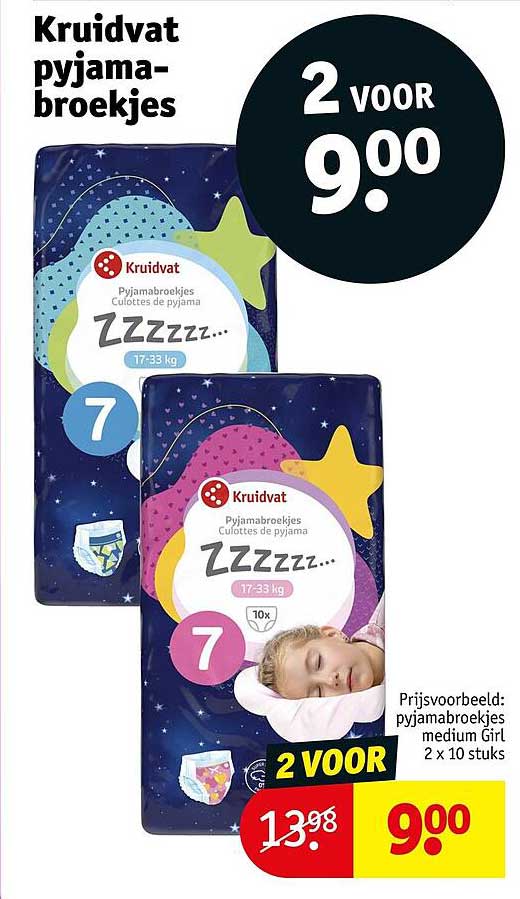 Kruidvat pyjama-broekjes 2 voor 9.00