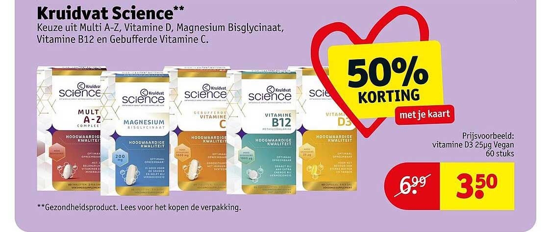 Kruidvat Science** 50% KORTING met je kaart
