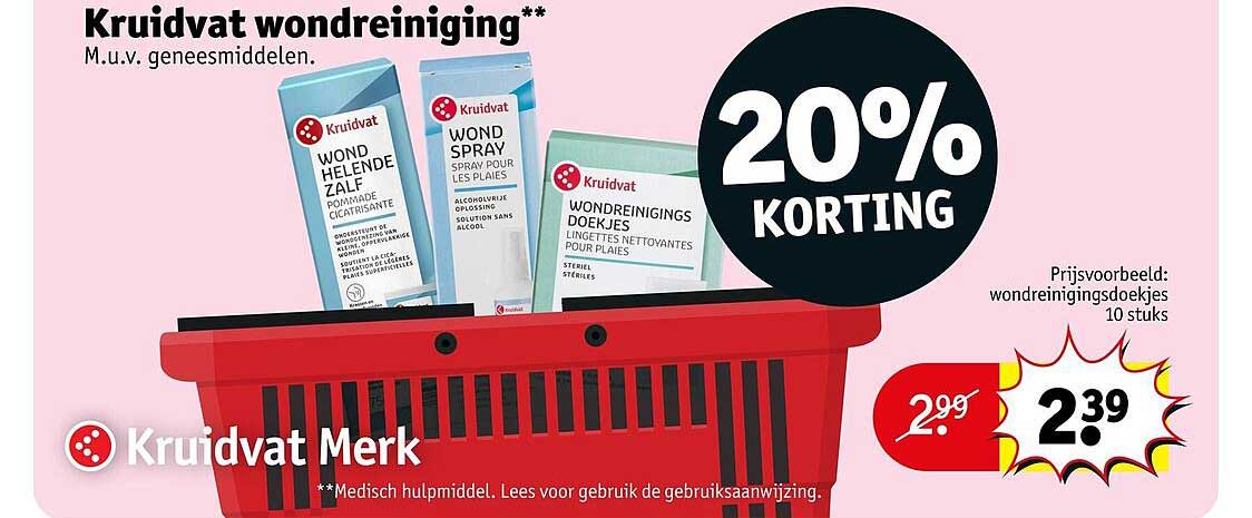 Kruidvat wondreiniging** 20% korting