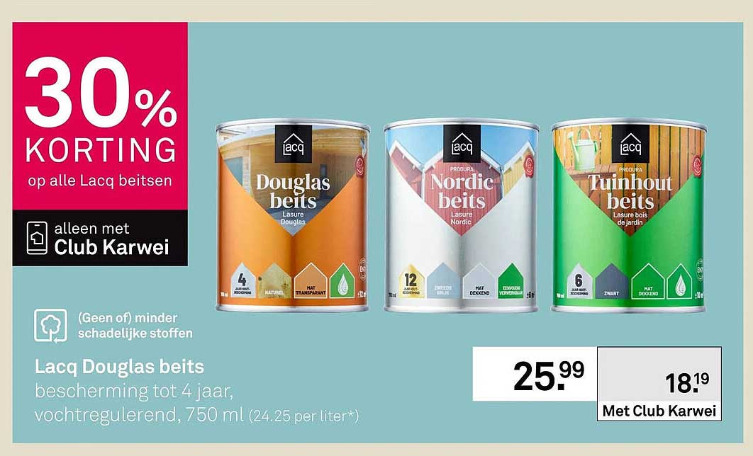 Lacq Douglas beits 30% korting op alle Lacq beitsen
