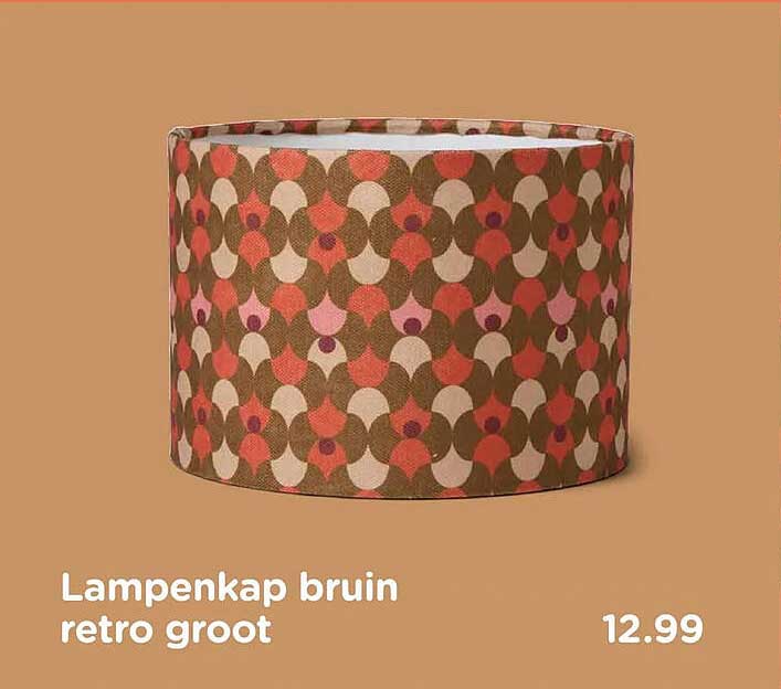 Lampenkap bruin retro groot