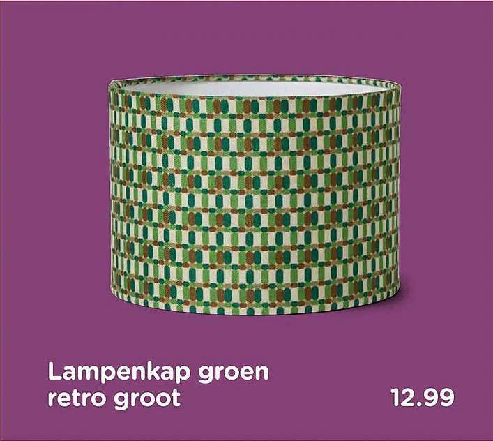 Lampenkap groen retro groot