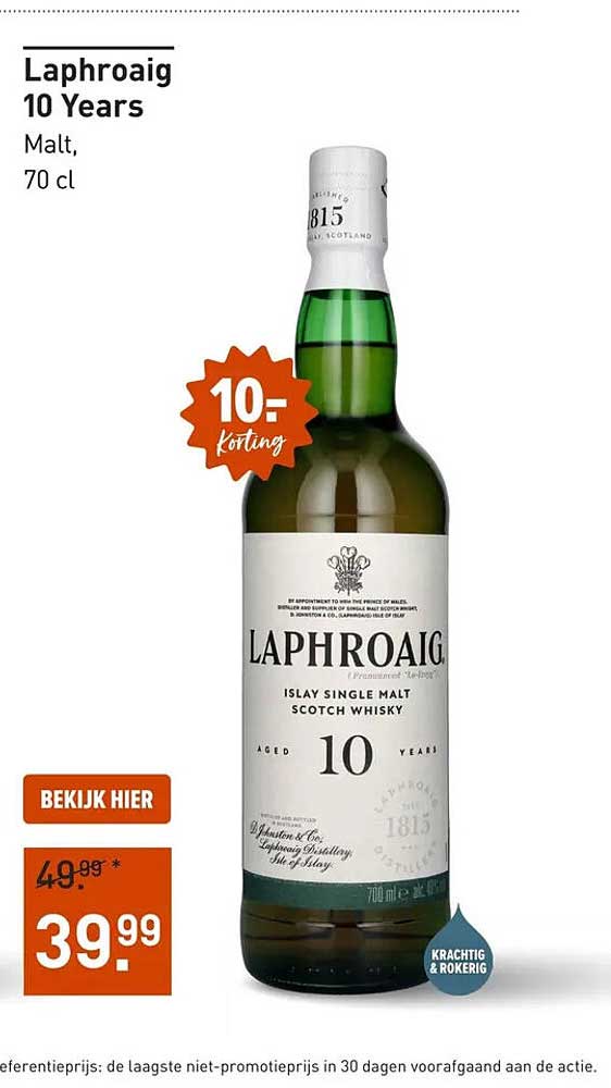 Laphroaig 10 Years Malt, 70 cl