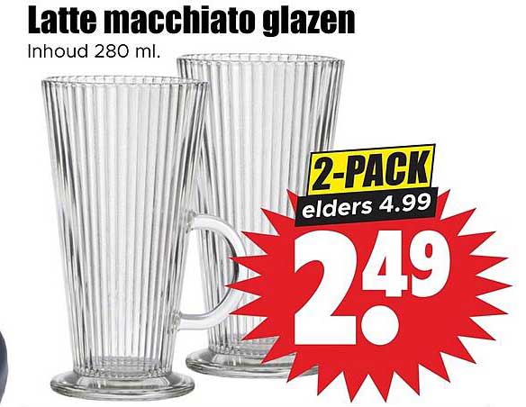Latte macchiato glazen 2-pack elders 4.99