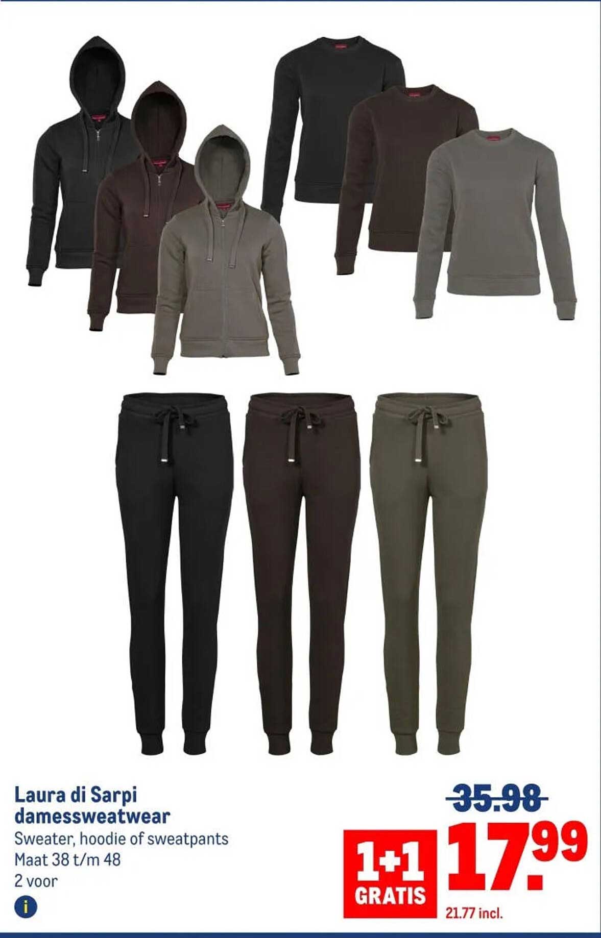 Laura di Sarpi damessweatwear 1+1 gratis