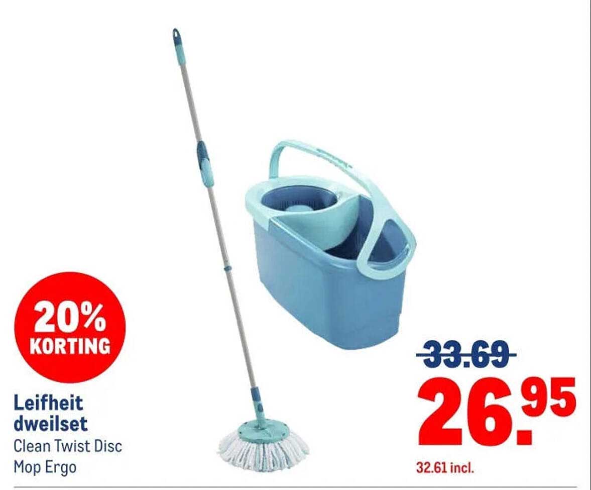 Leifheit dweilset Clean Twist Disc Mop Ergo