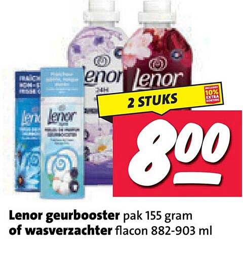 Lenor geurbooster pak 155 gram of wasverzachter flacon 882-903 ml 2 STUKS 8 00