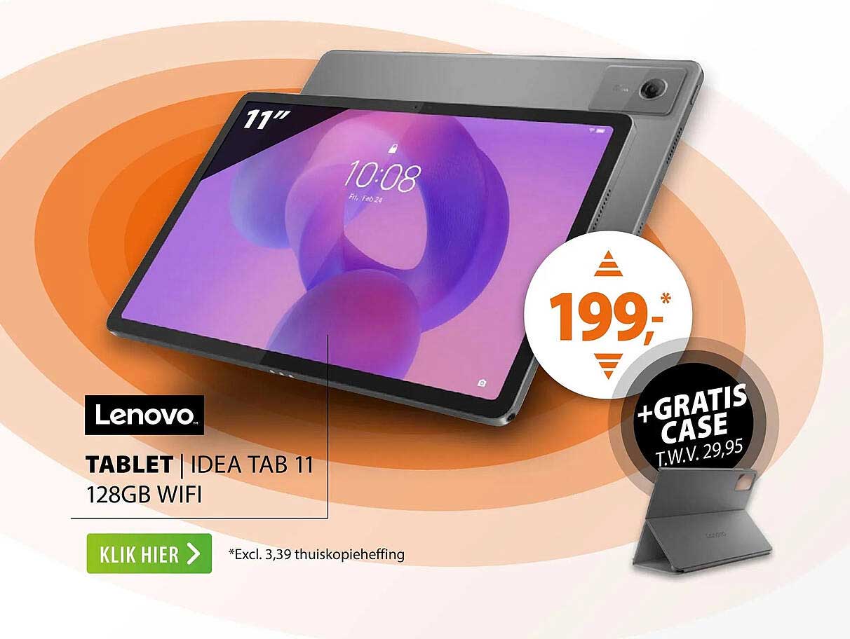 Lenovo Tablet Idea Tab 11 128GB WiFi + GRATIS CASE