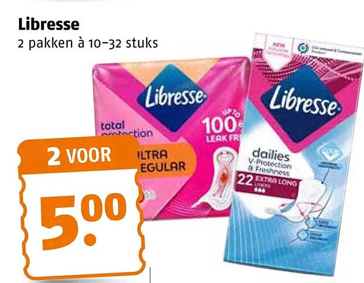 Libresse 2 pakken à 10~32 stuks