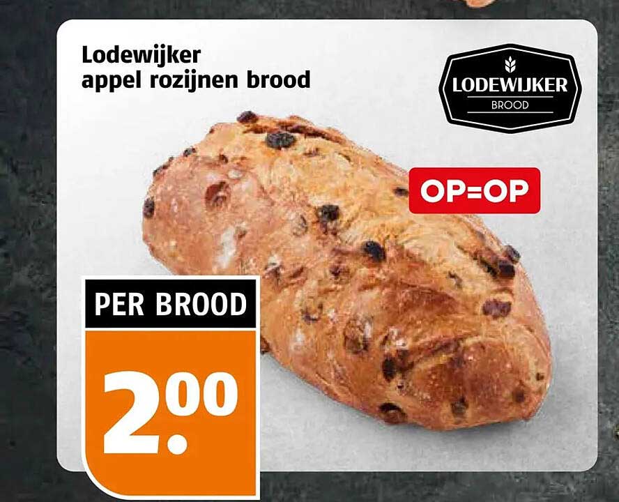 Lodewijker appel rozijnen brood OP=OP