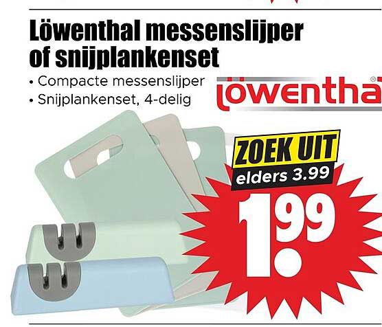 Löwenthal messenslijper of snijplankenset