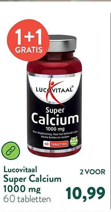 Lucovitaal Super Calcium 1000 mg 60 tabletten 1+1 GRATIS
