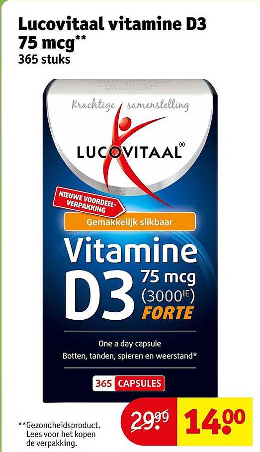 Lucovitaal vitamine D3 75 mcg** 365 stuks