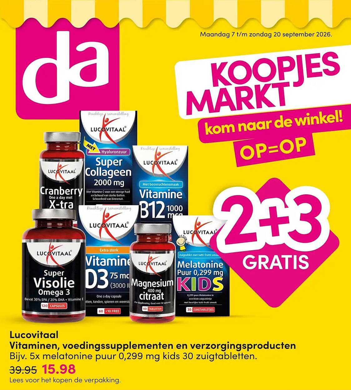 Lucovitaal Vitaminen, voedingssupplementen en verzorgingsproducten 2+3 gratis